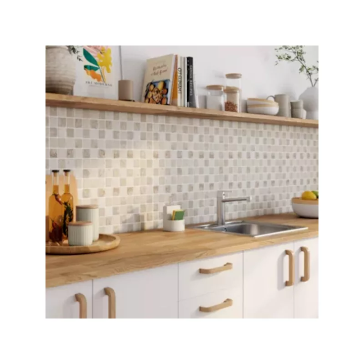 mosaique travertin premier choix mix dans une cuisine