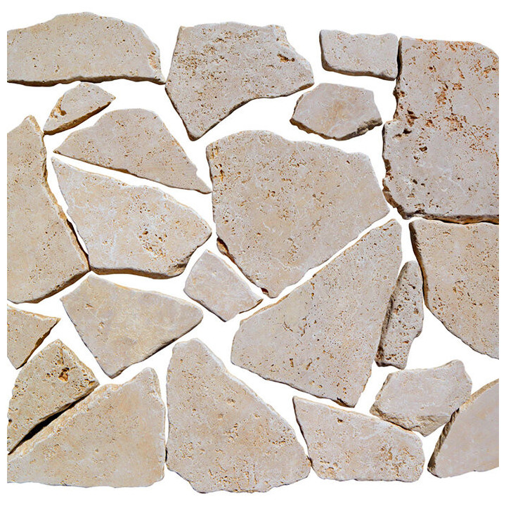 carrelage travertin beige opus incertum