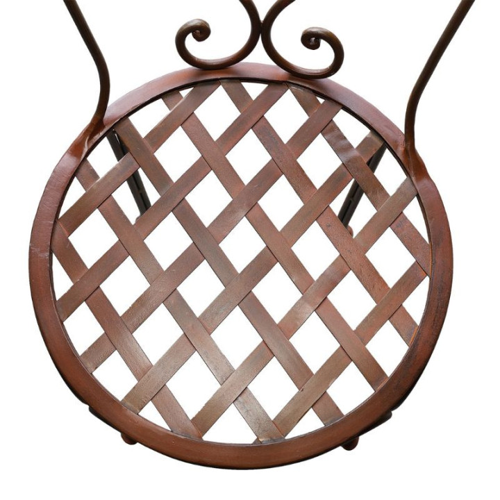 Assise chaise en forme de coeur finition rouille