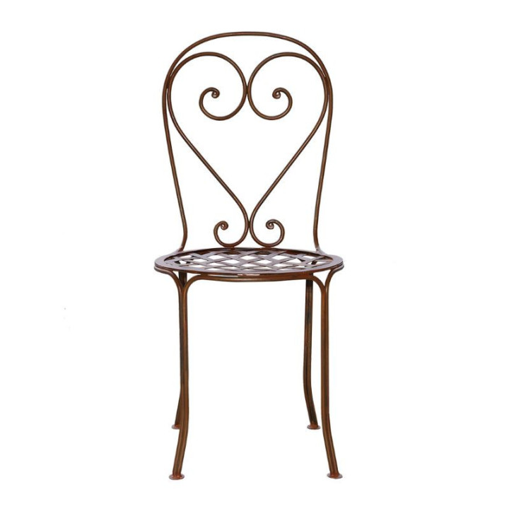 dossier de chaise coeur en fer rouillé
