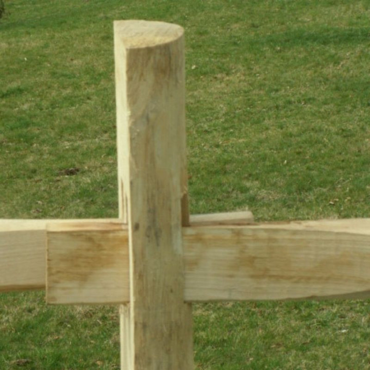 Poteau de Clôture châtaignier Post & rail demi-rond