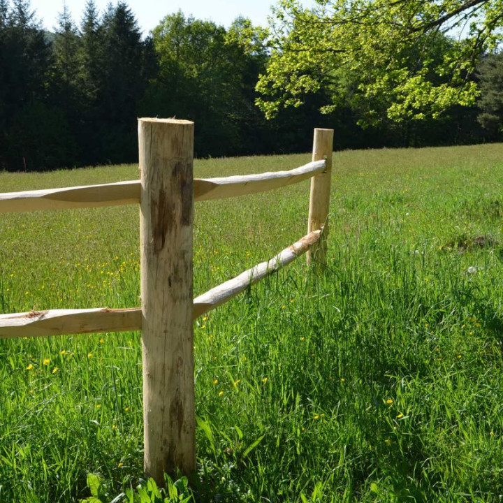 Poteau de Clôture châtaignier Post & rail demi-rond