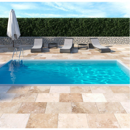 Carrelage effet pierre de travertin Mix