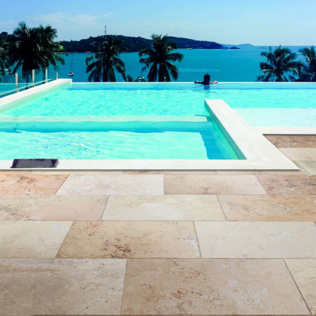 Carrelage effet pierre de travertin Mix