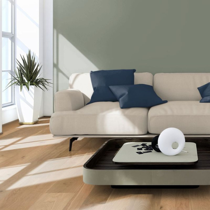 Parquet à la Française en contrecollé chêne dans un salon