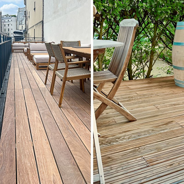 Produits de pose et d’entretien de lames de terrasse et bois extérieur
