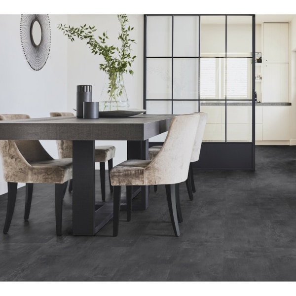 Lames et dalles PVC ClickSolid imitation zinc noir couche d'usure 0,55 mm