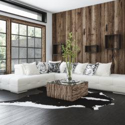 table de salon en parement bois