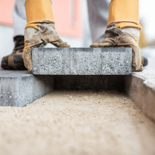 pose de dalles extérieures sur sable